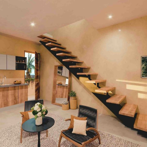sala de estar de una unidad construida por nuestro asociado